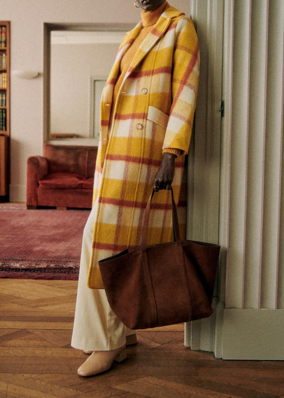 Loose Check Long Coat