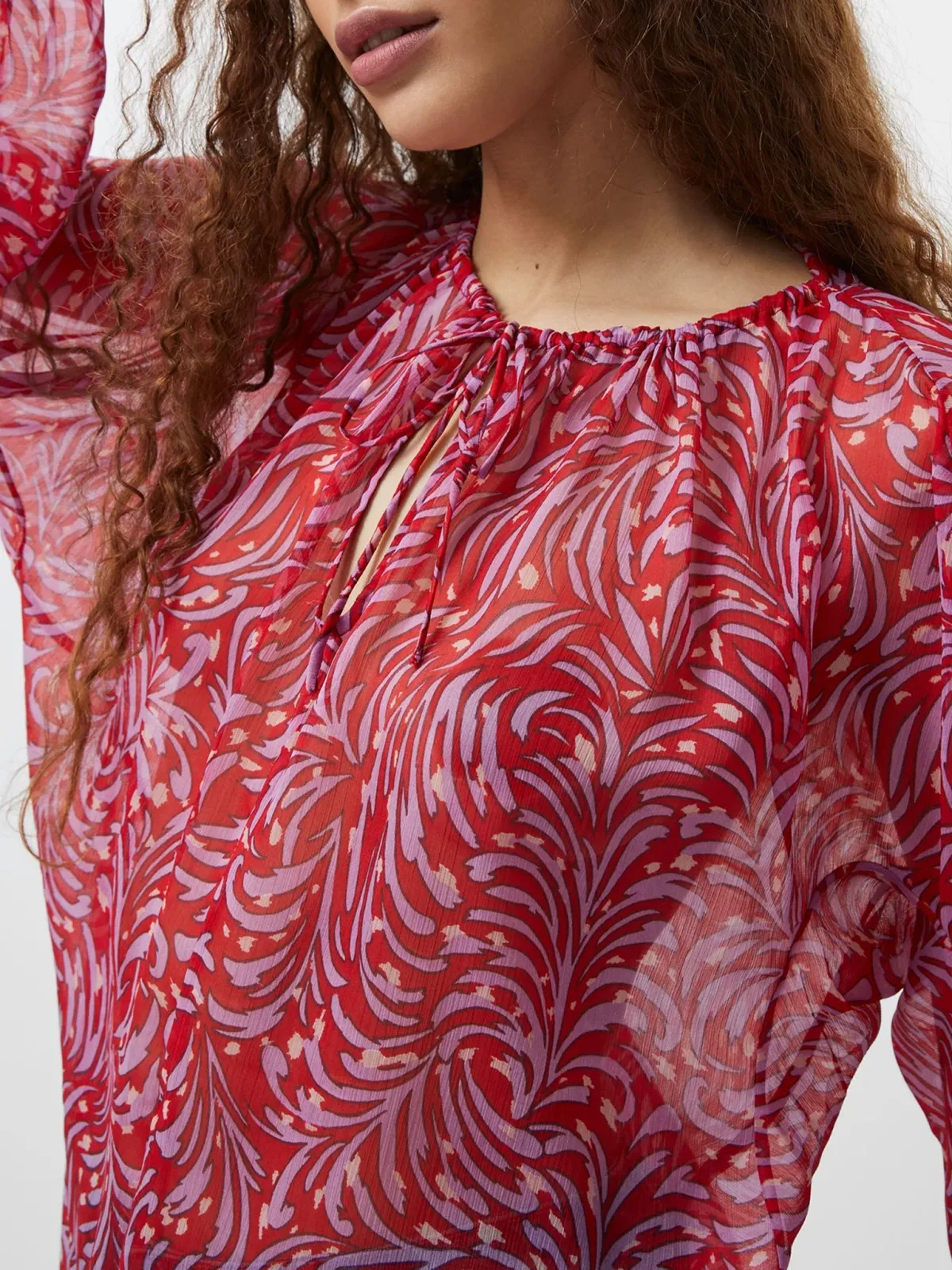 Breathable Printed Chiffon Ladies Top