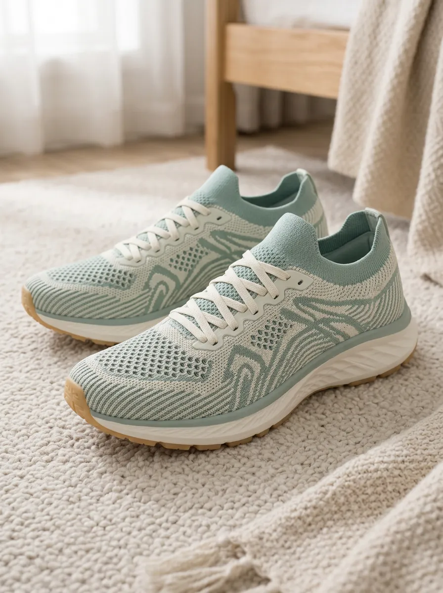 Women's Tempo Abstract Pattern Knitted Printed Sneakers