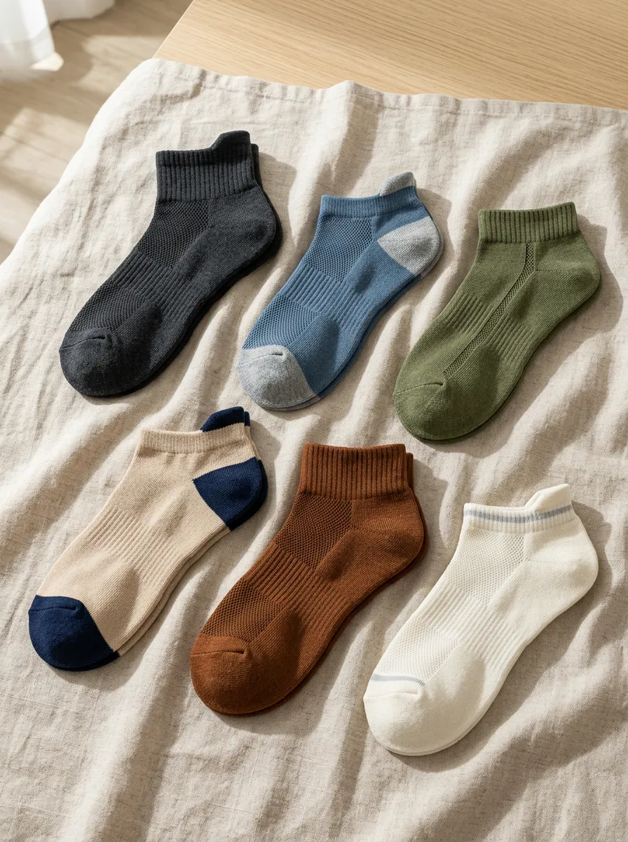 Men's Essential Signature Breathable Mesh Ankle Socks Set