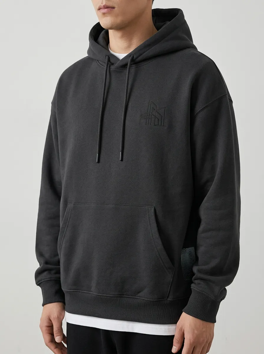 Men's Architectural Line Graphic Pullover Hoodie