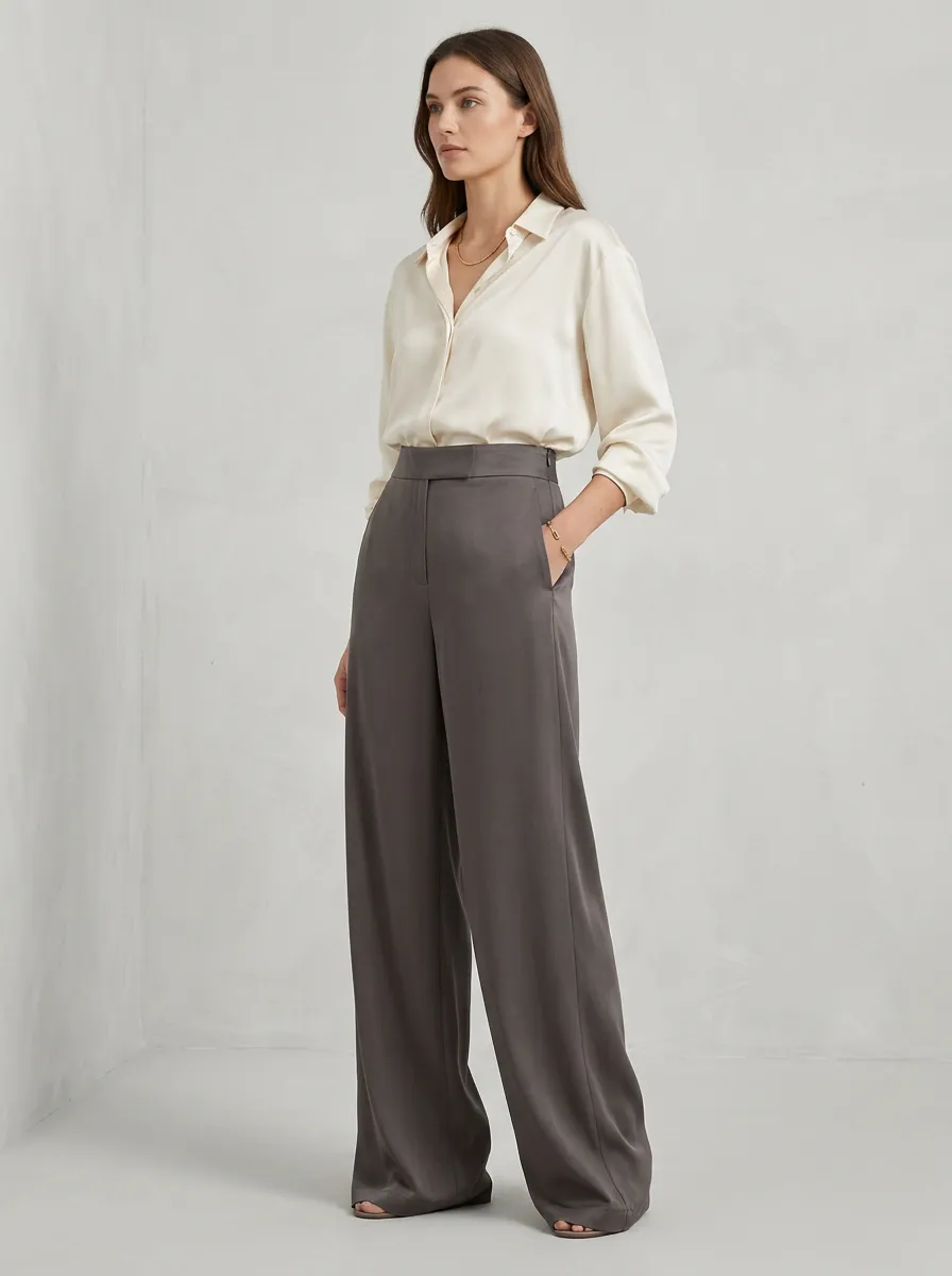 High-Waist Women's Wide-Leg Trousers