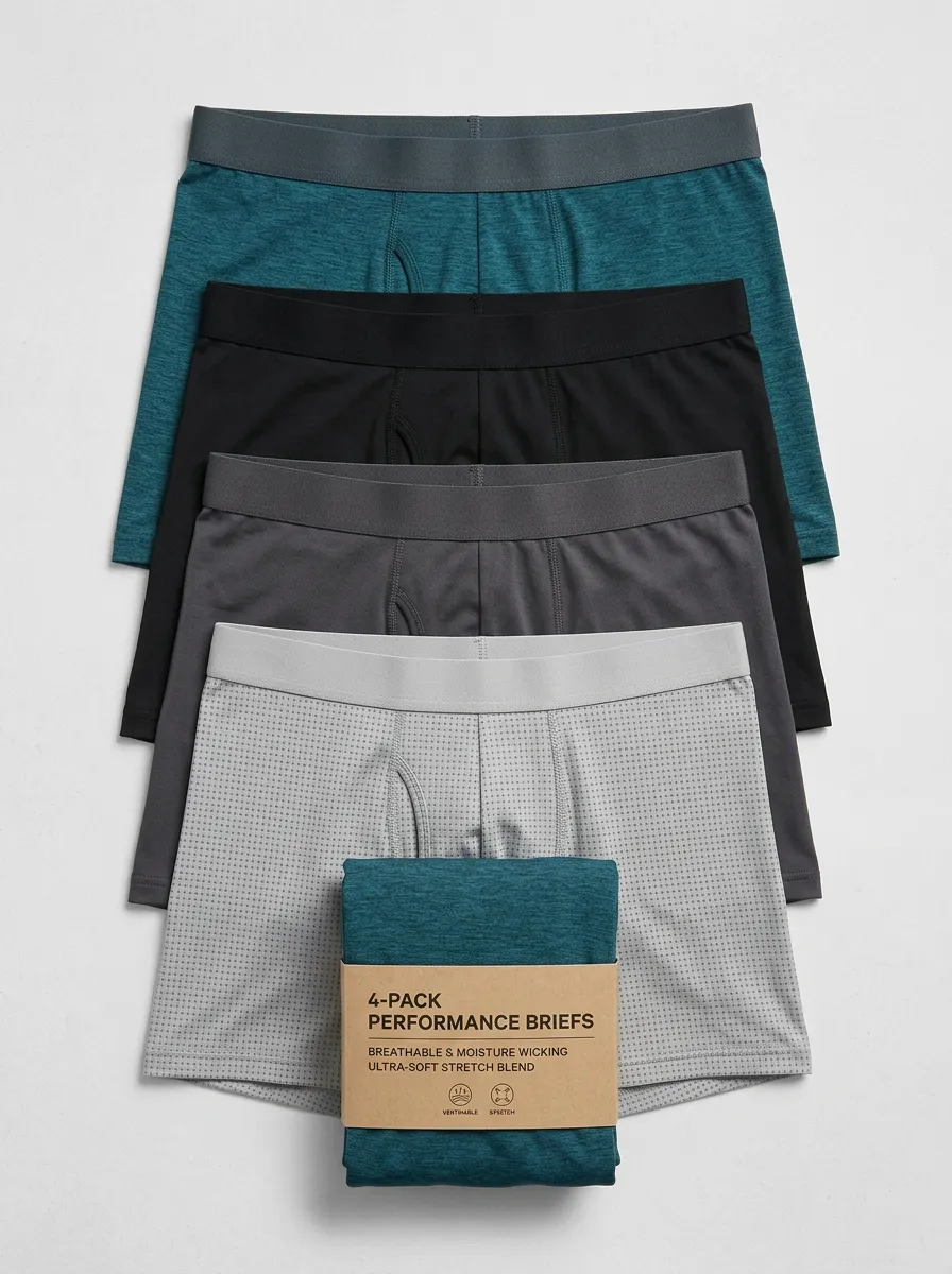 Contemporary Finish Men's Four Pack Boxer Briefs
