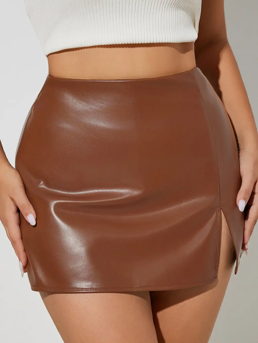 Slit Hem Bodycon Mini Skort