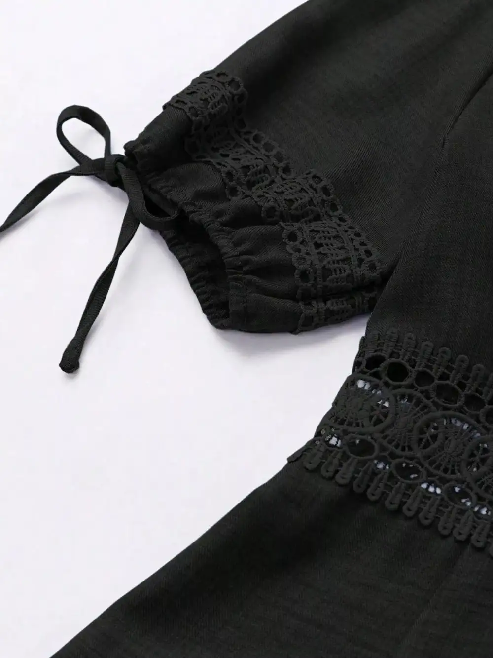 Modern Everyday Lace Detail V-Neck Mini Dress