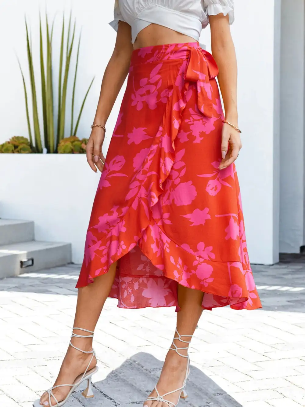 Ruffled Floral Skirt