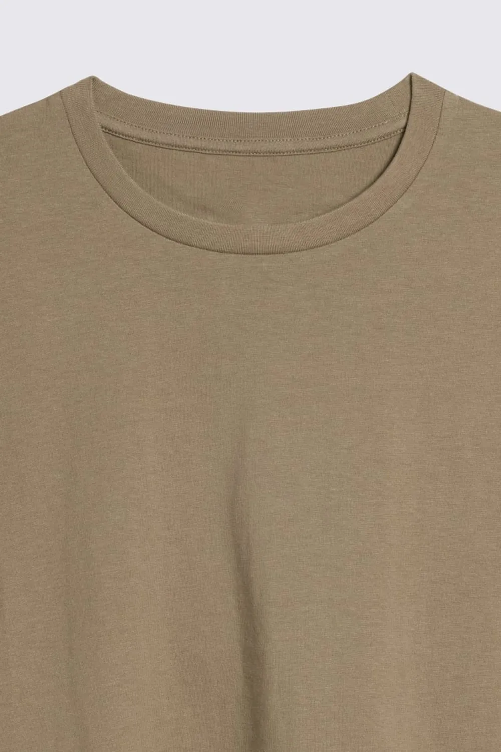 Round-Neck Taupe Casual Shirt For Men