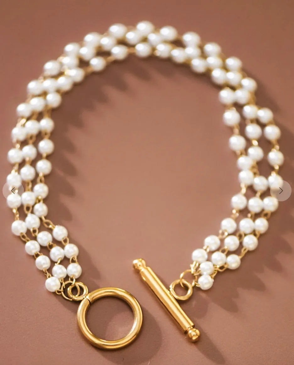 Stainless Steel Pearl Bracelet