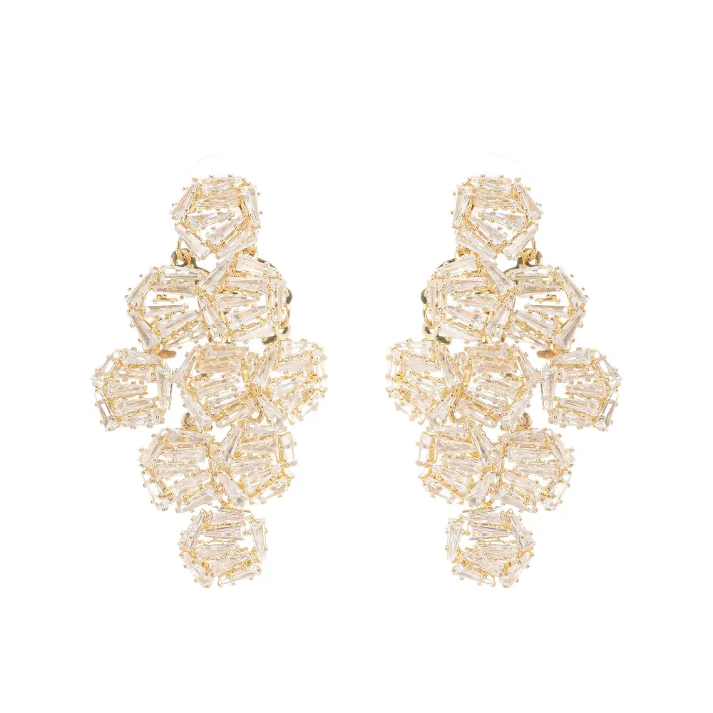 geometric crystal earrings
