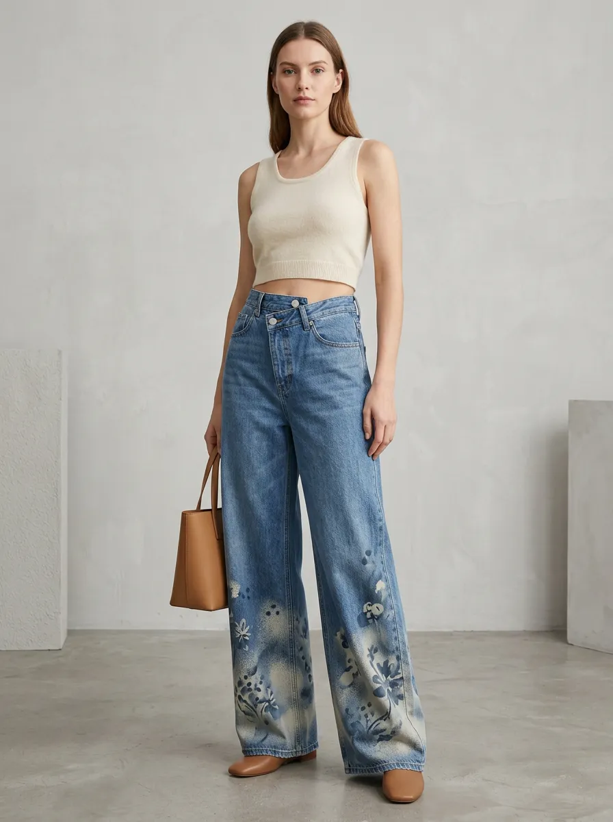 Women's Wide Leg Casual Denim Jeans