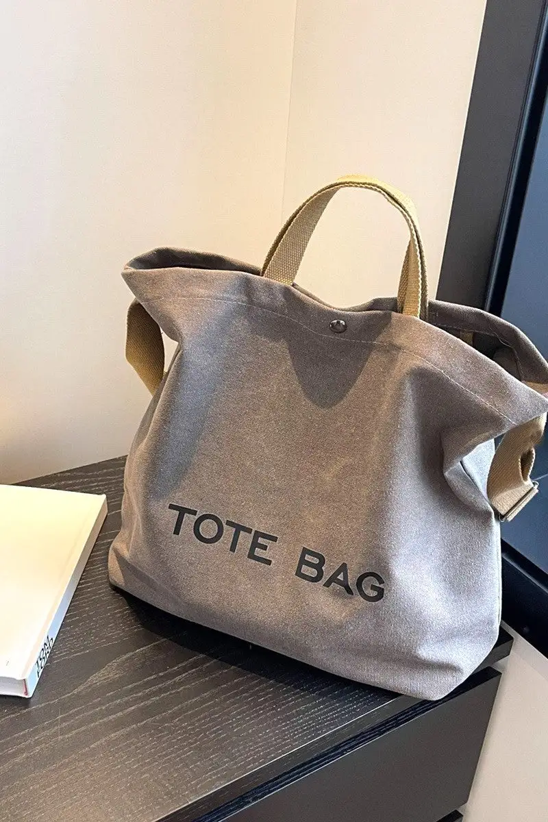 Minimalist Large Capacity Canvas Shoulder Tote Bag Restocked
