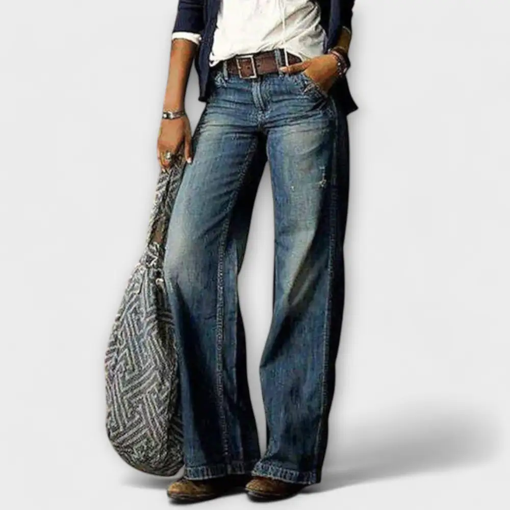 Denim Wide Leg Relaxed Fit Trousers