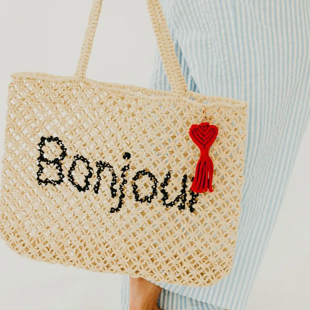 Heart Macrame Bag Charm Key Chain