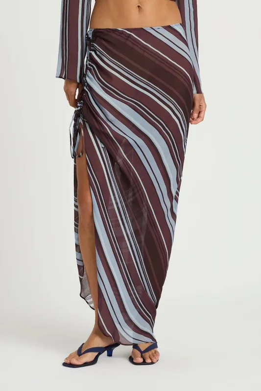 Midnight Stripe Maxi Skirt