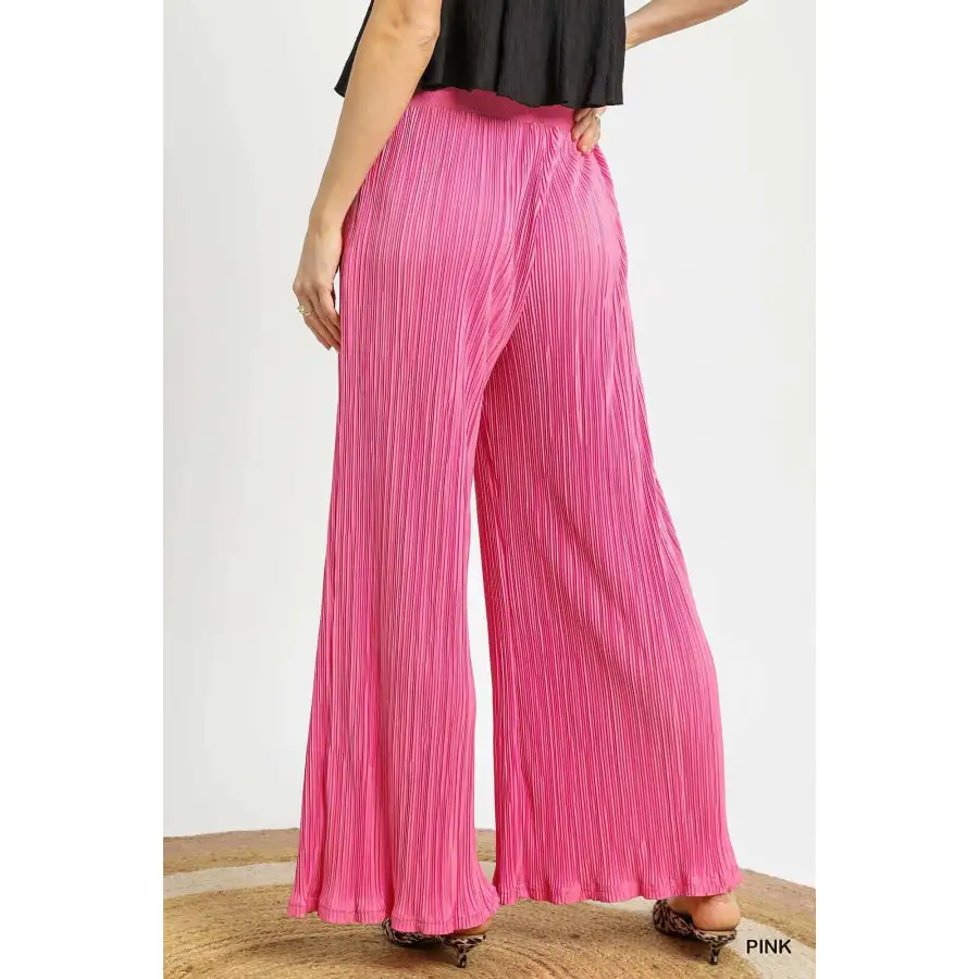 Wide Leg Textured Pants