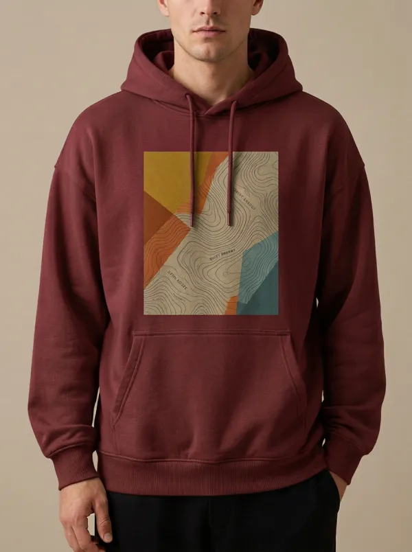 Men's Topographic Line Graphic Hoodie