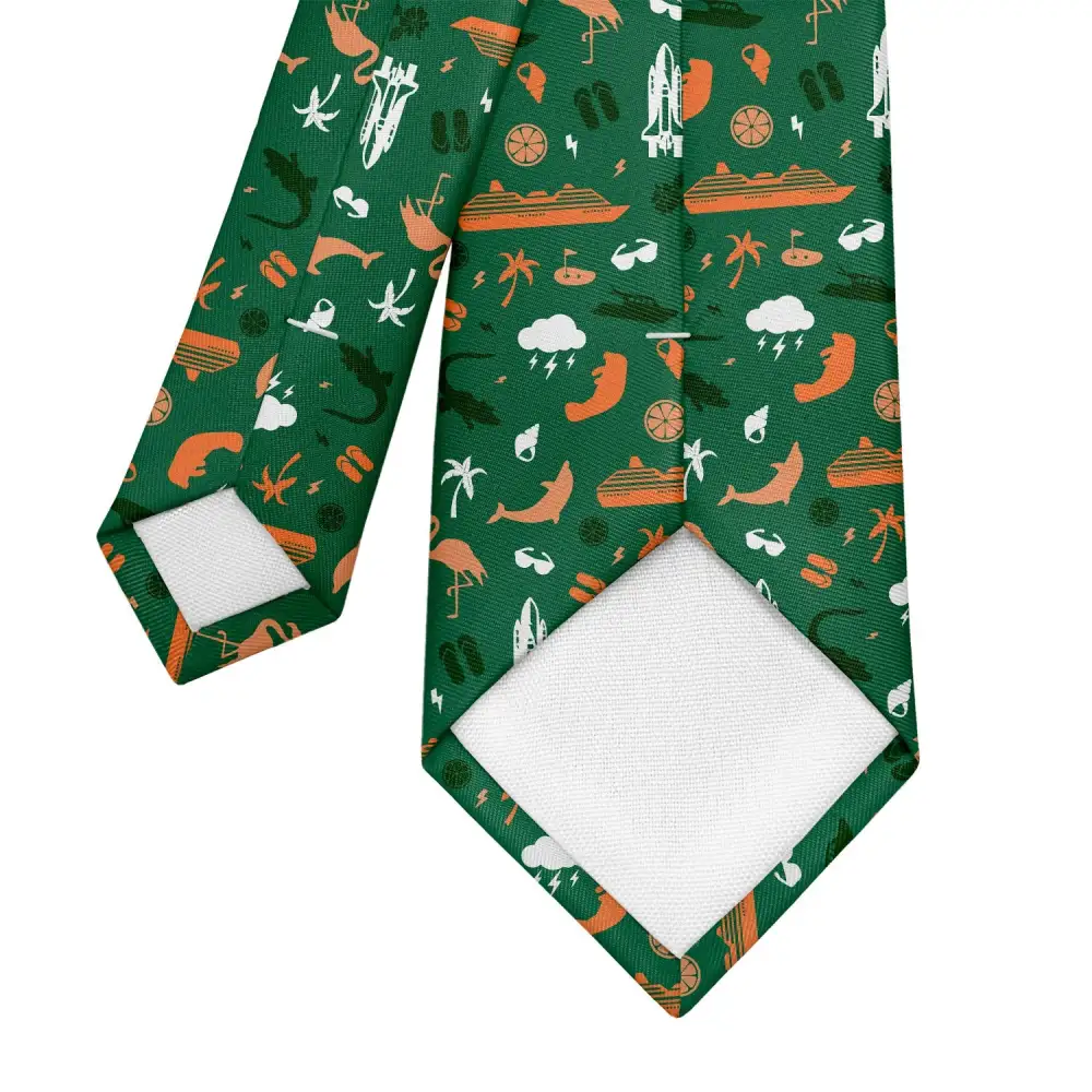 Refined Heritage Emblem Texture Necktie