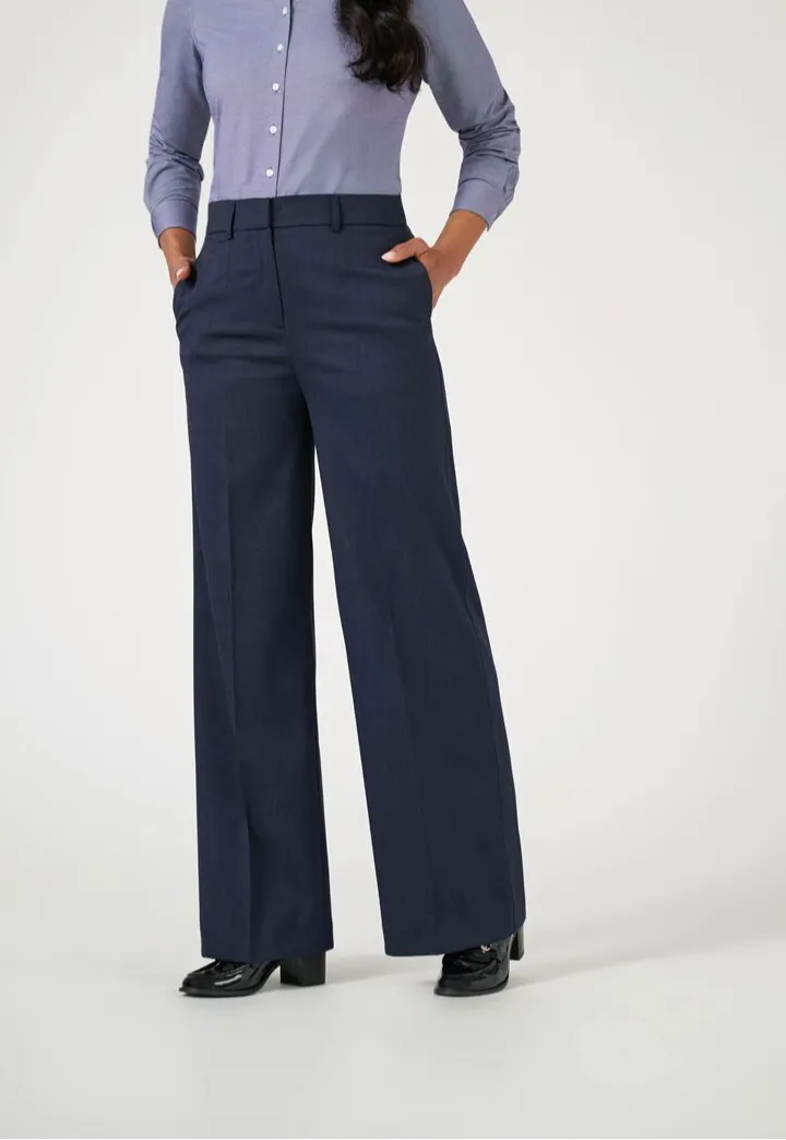 Women's Wide Leg Tailored Fit Stretch Suit Trousers