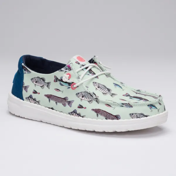 Wendy Fish Lure Printed Casual Slip On Shoes