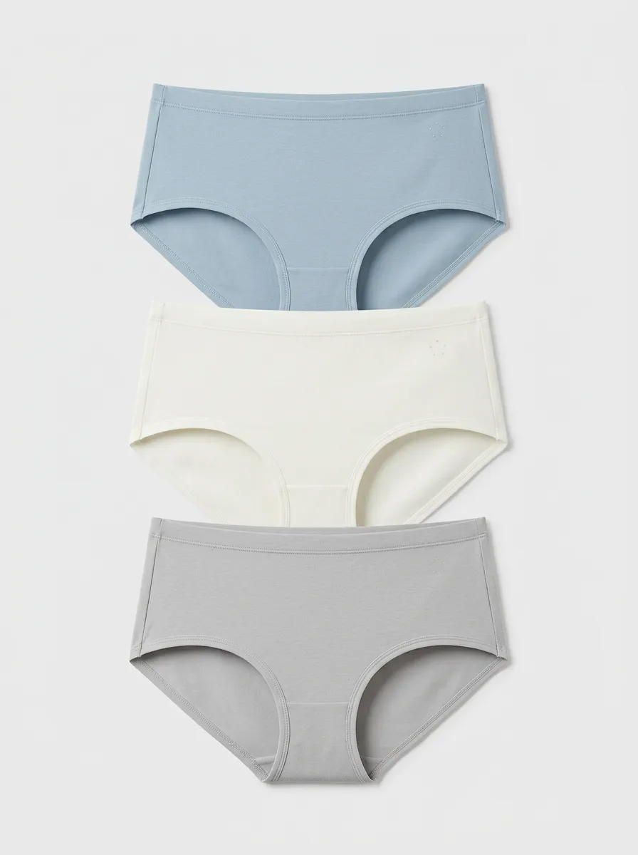 Women's Solid Color Minimalist Cotton 3-Pack Briefs