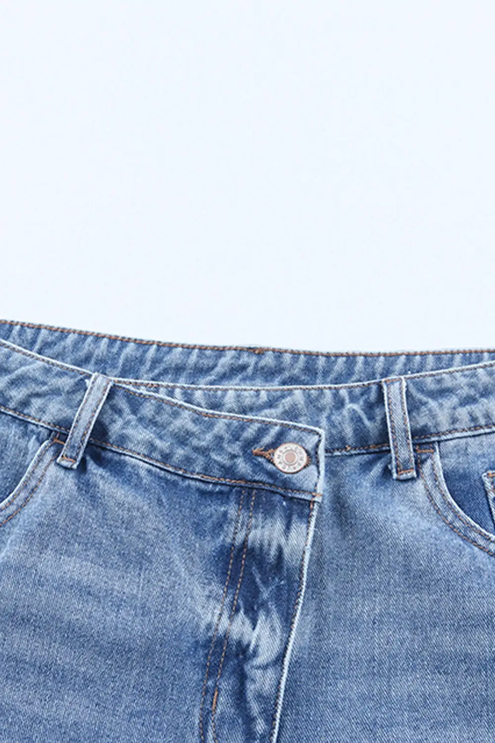 Sky Blue High Rise Crossover Waist