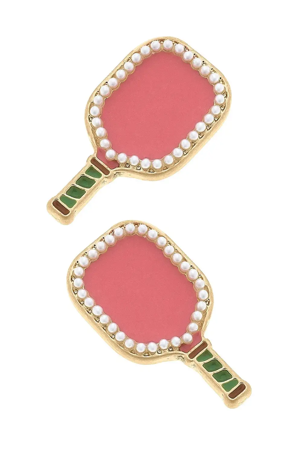 Stud Enamel Paddle Motif Earrings