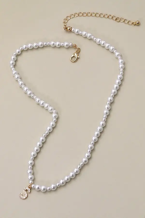 Pearl Initial Pendant Necklace