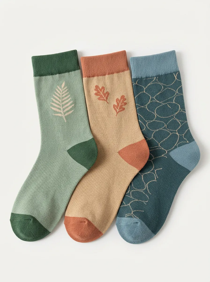 Everyday Botanical Women's Three-Pair Crew Socks
