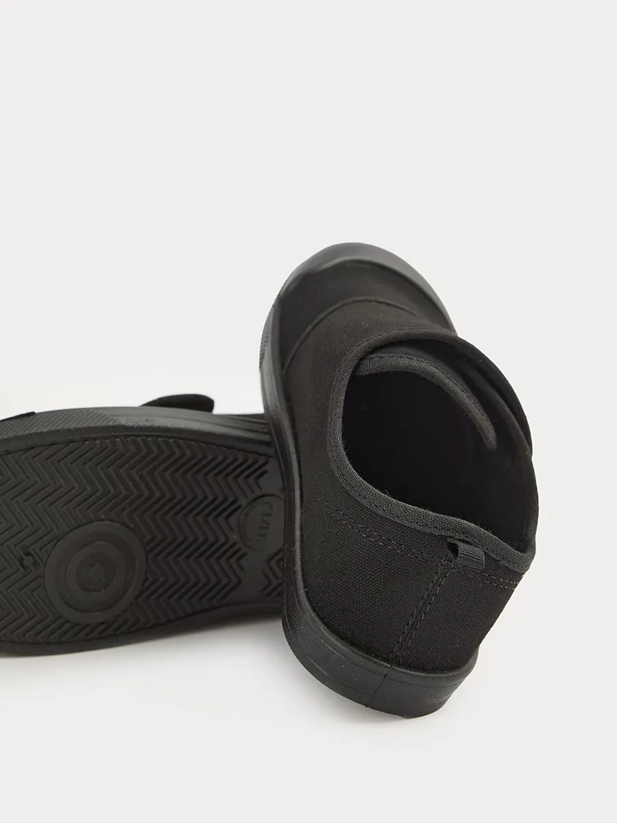 Black Wrap Strap Plimsoll