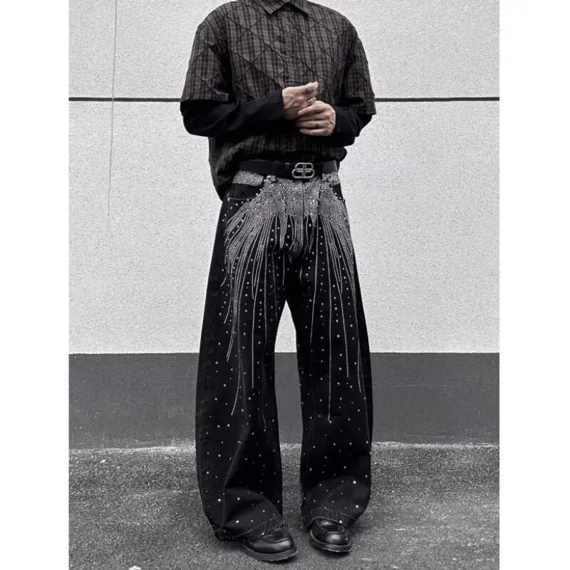 Washed Starry Slash Denim Jeans