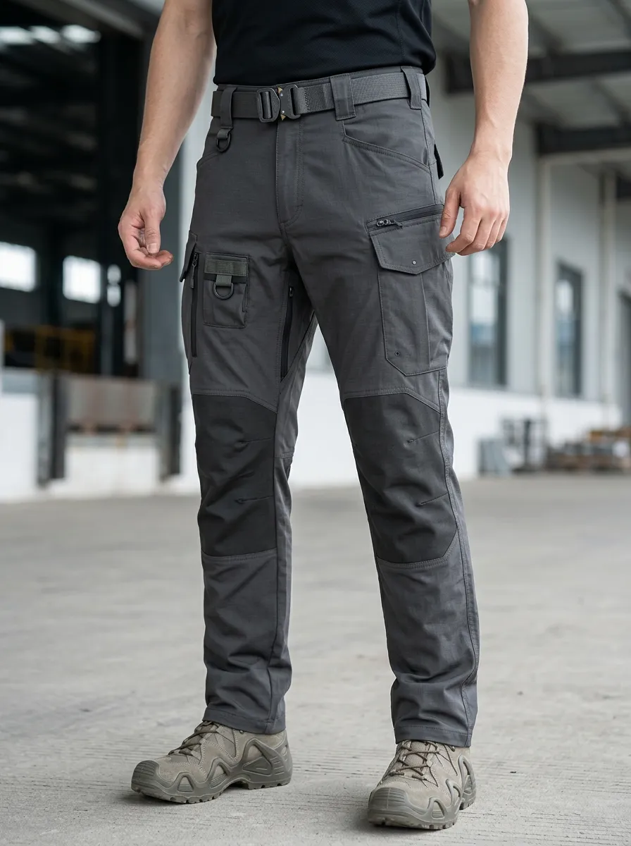 Classic Reinforced-Knee Outdoor Men's Multi-Pocket Waterproof Tactical Cargo Pants