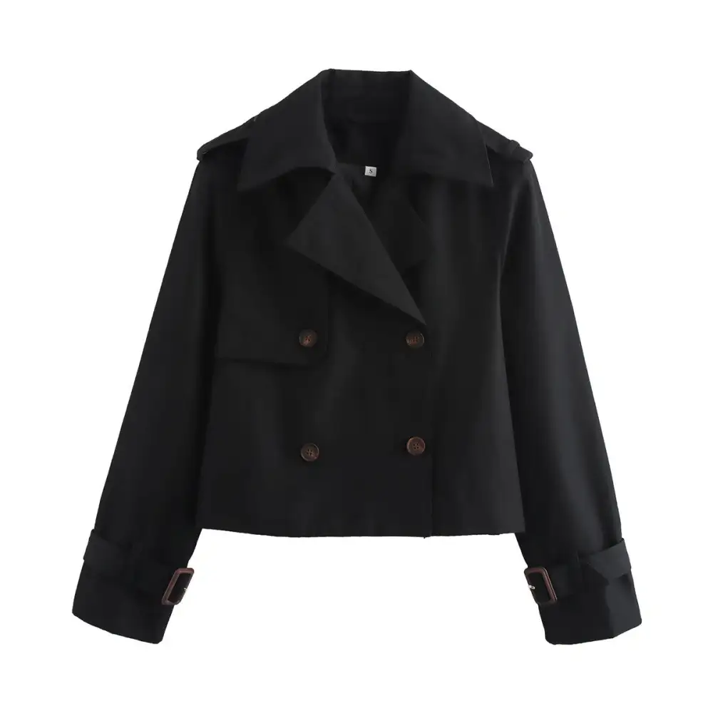 Polished Stand Collar Trench Coat