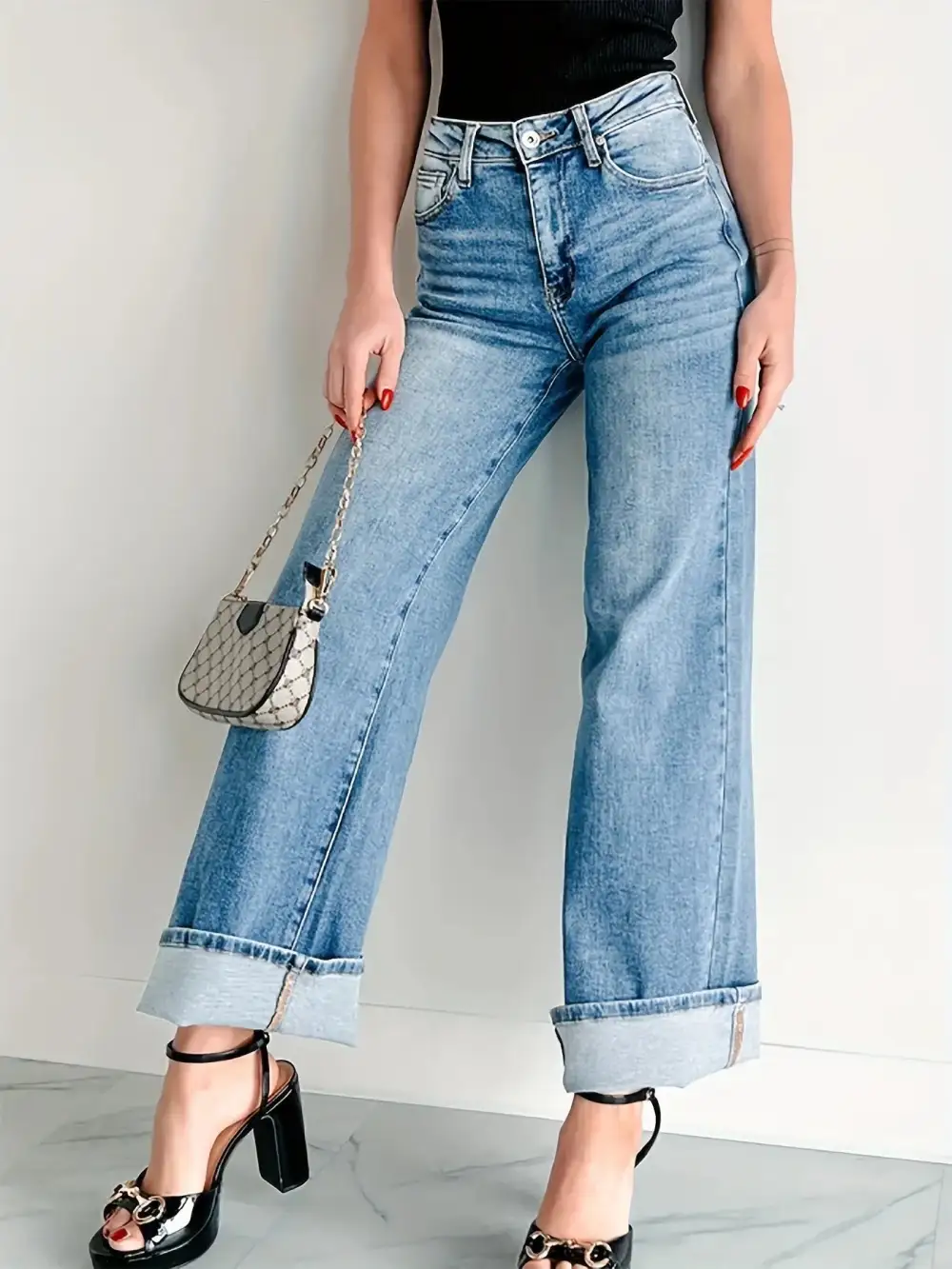 Structured Knit Denim Jeans
