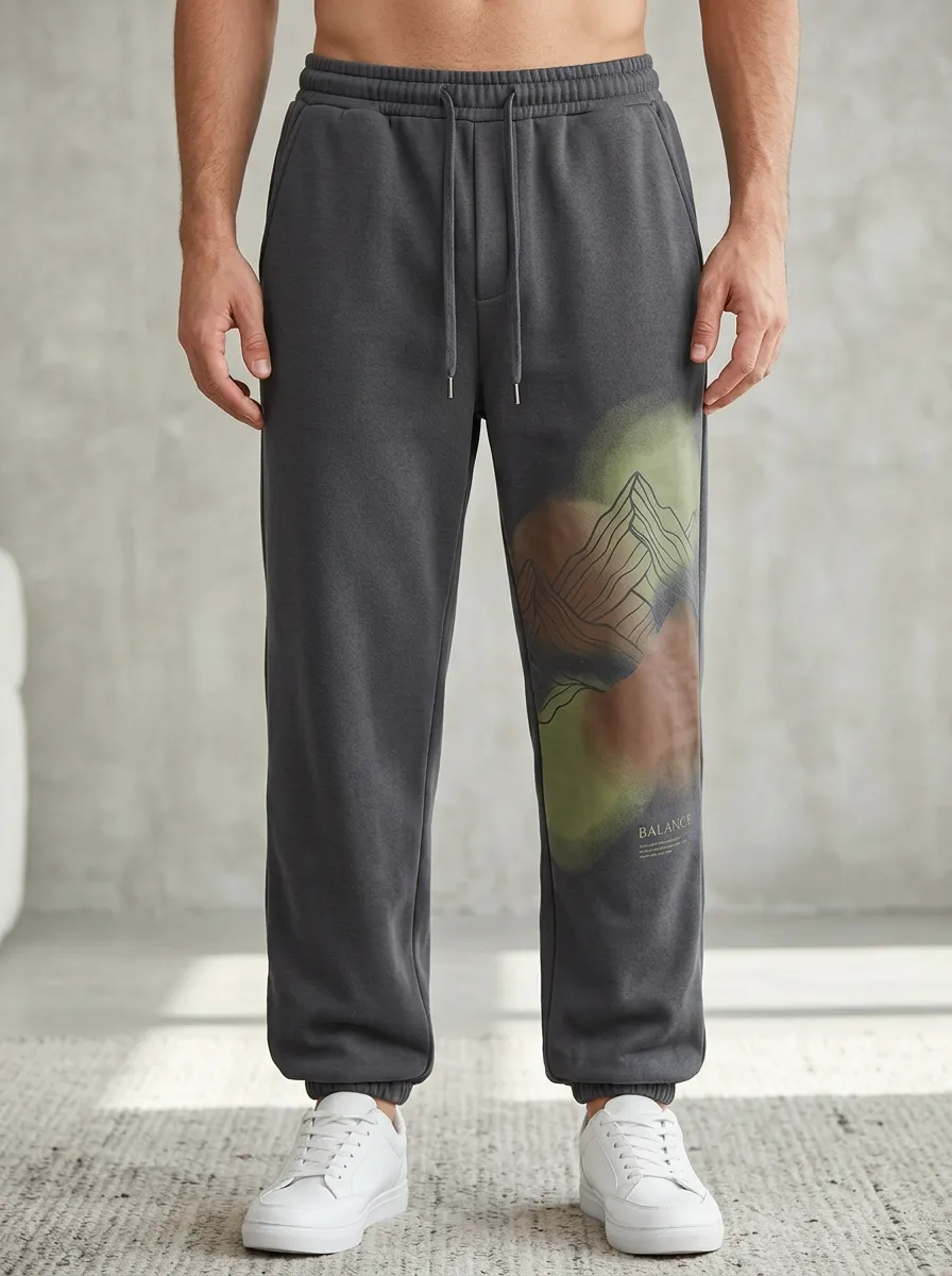 Mountain Balance Graphic Cuffed Joggers