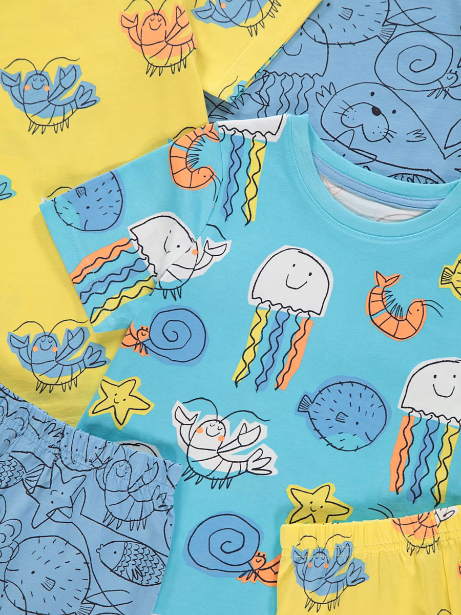 Ocean Fun Short Pyjamas 3 Pack detail 1