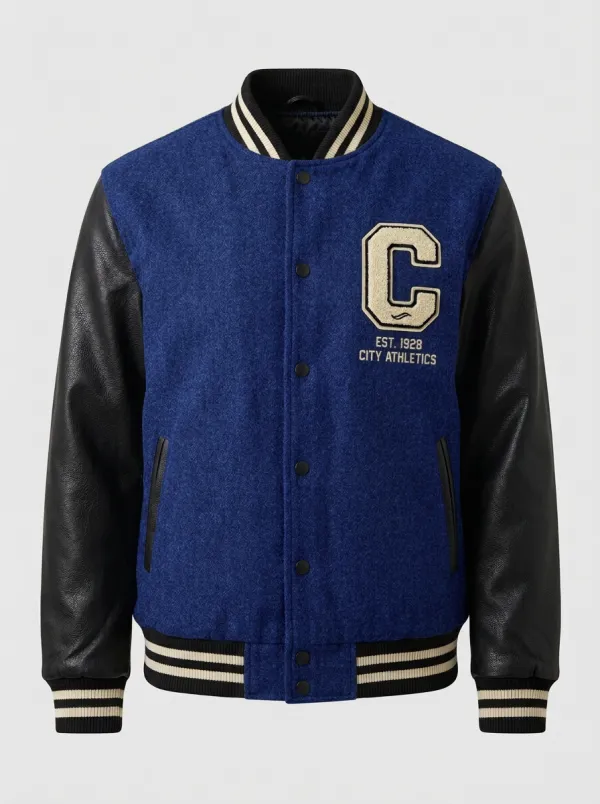 Men's City Athletics Letter C Wool Baseball Jacket