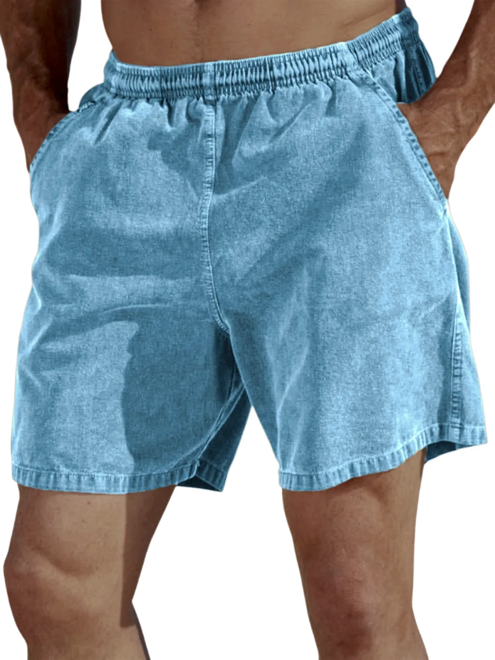 Garment Washed Pull On Shorts