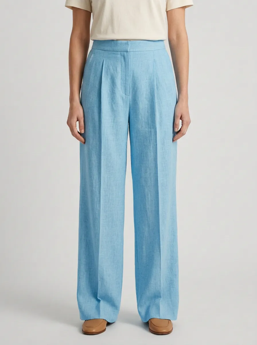 Casual High Rise Wide Leg Pants