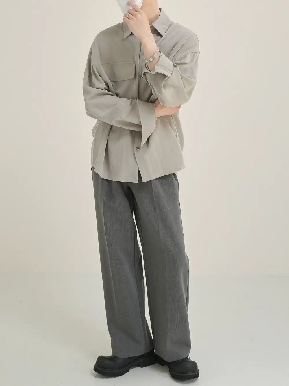 Asymmetric Front Pocket Shirt