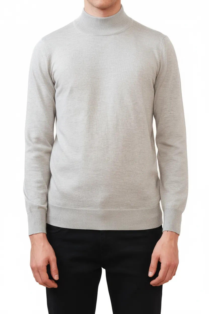 Slim Fit Viscose Turtleneck Sweater