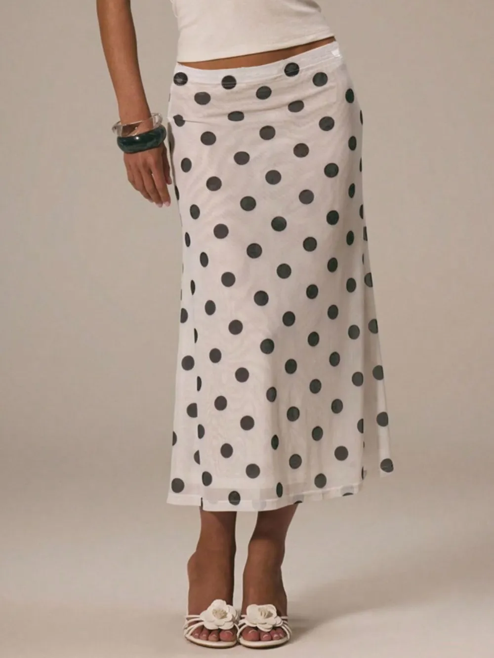 Everyday Polka Dot Midi Skirt