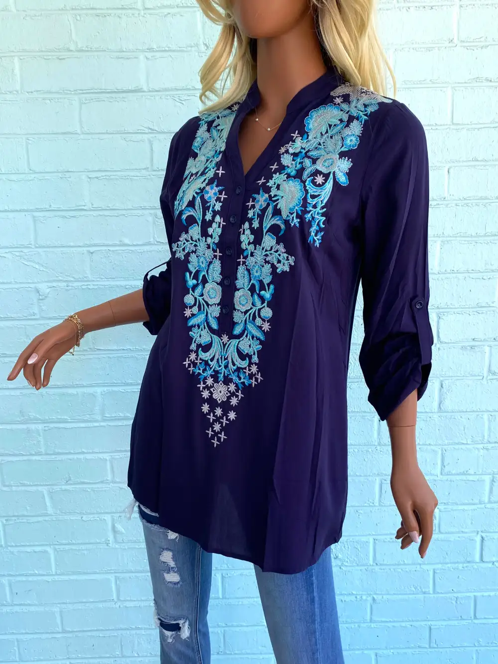 Beaded Detail Tunic Top