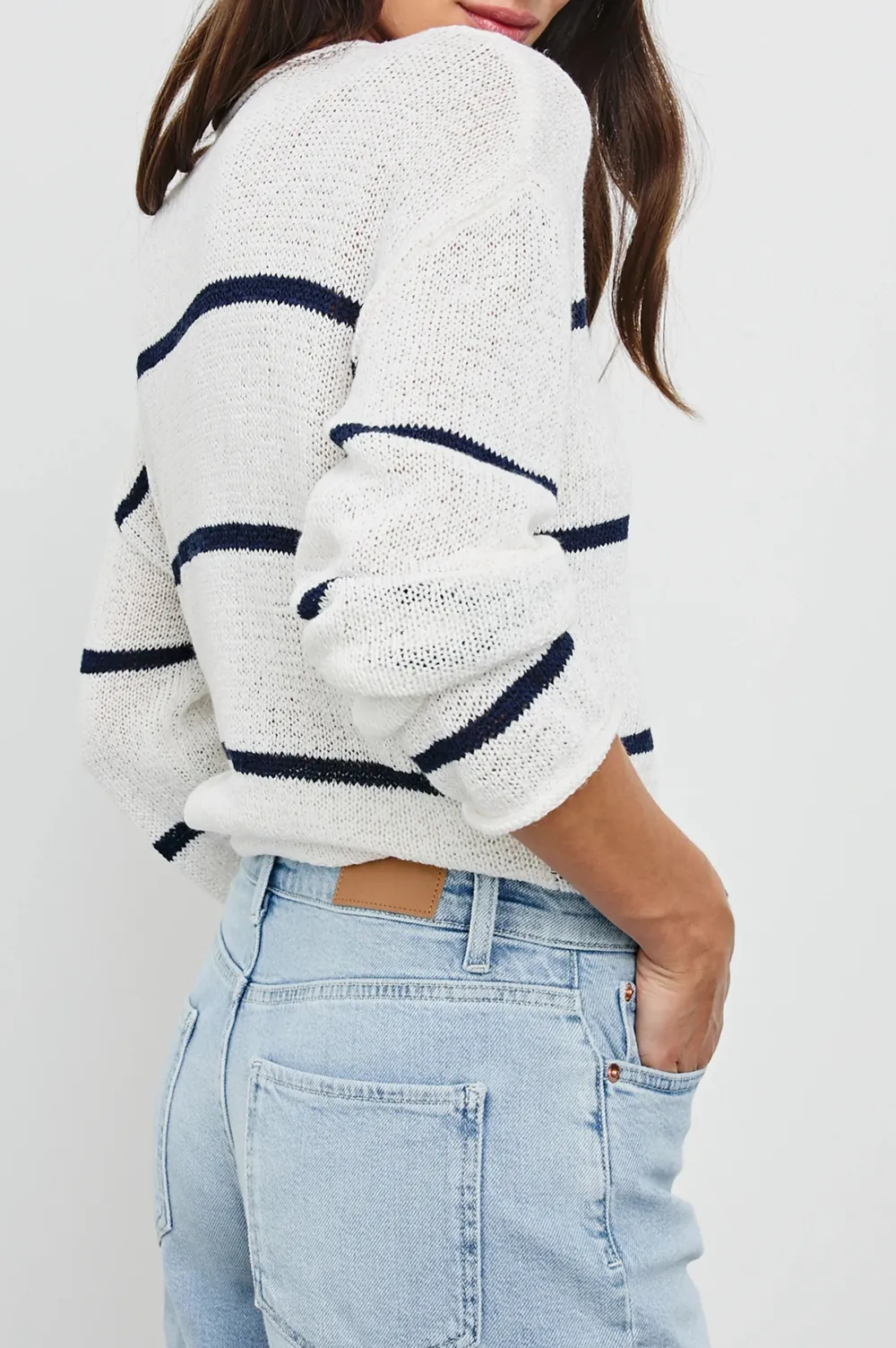 Cotton And Linen Blended Lightweight Women's Knit Sweater