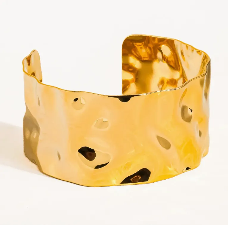 Textured Statement Bangle Bracelet