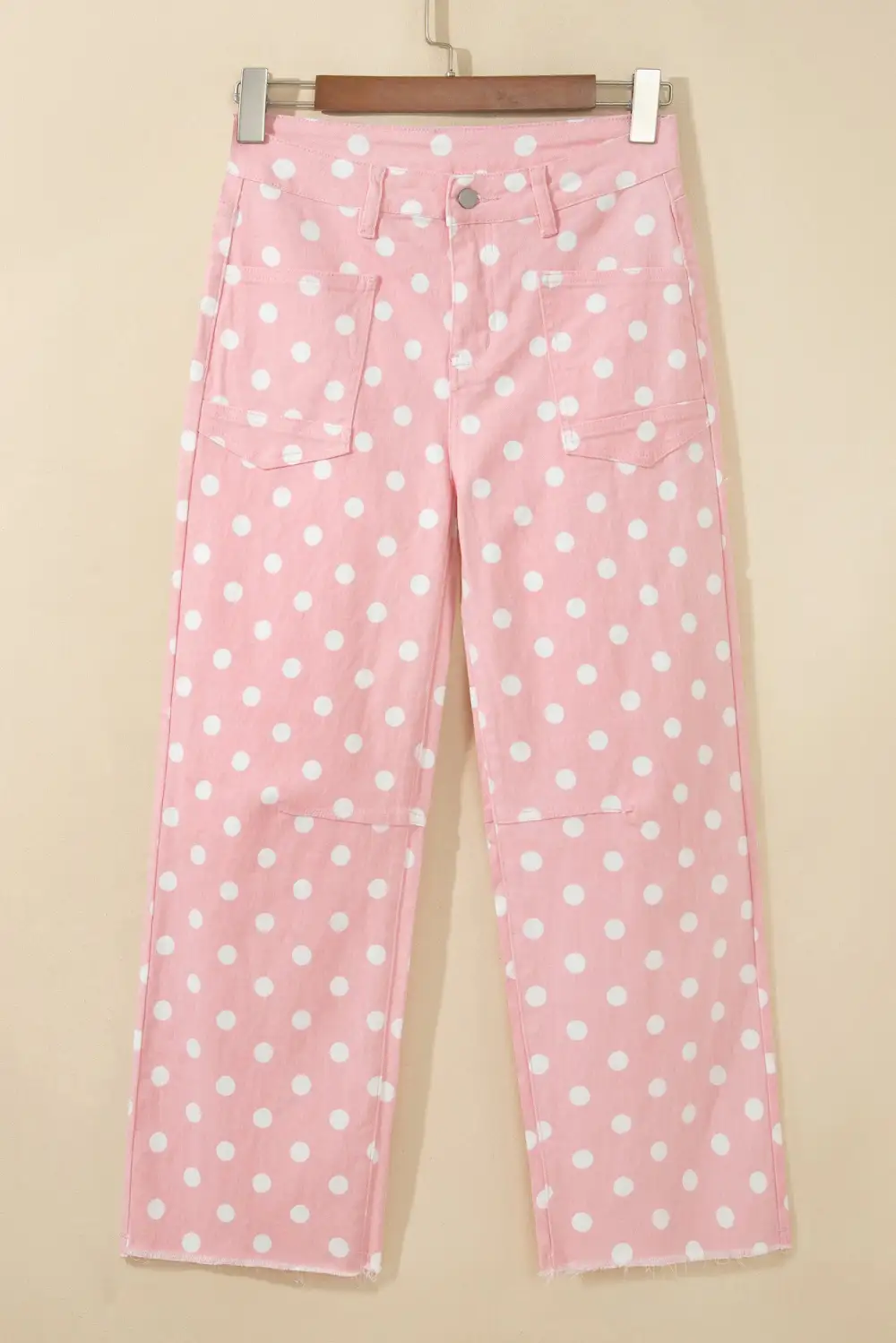 Women's Casual Slim Fit Jeans With Polka Dot Print