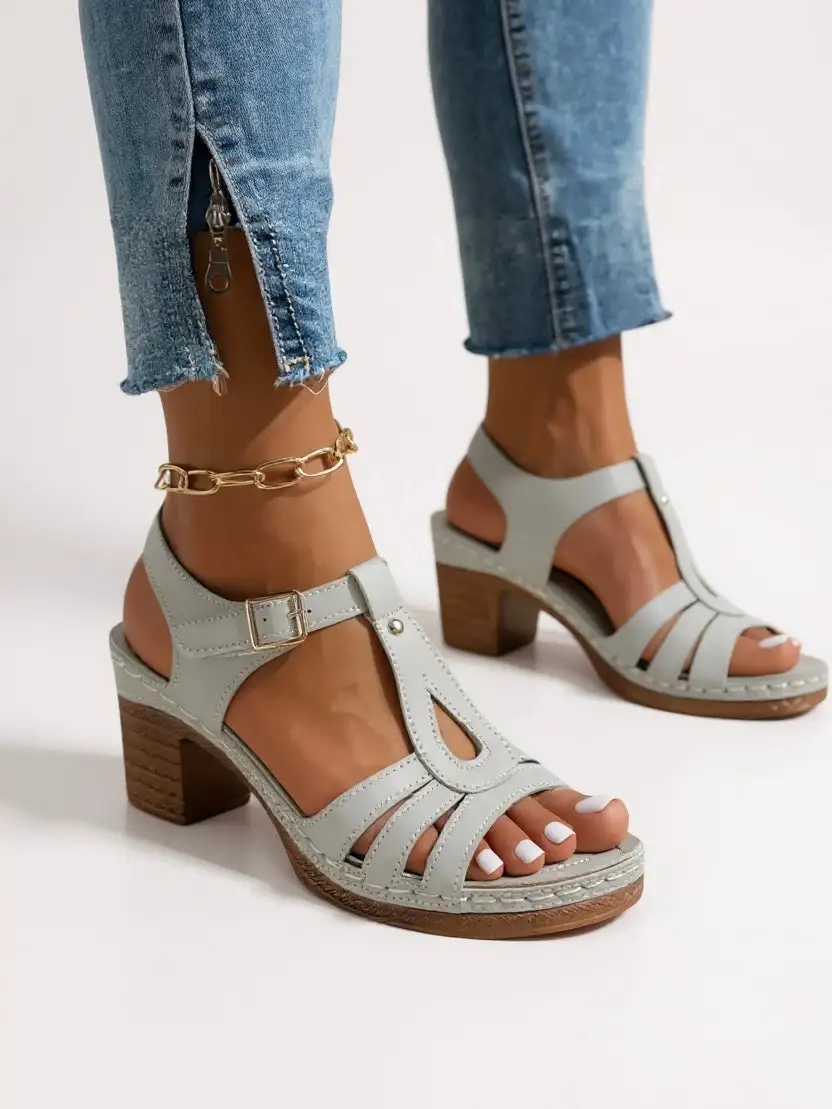  Gladiator Strappy Block Heel Sandals Apparel