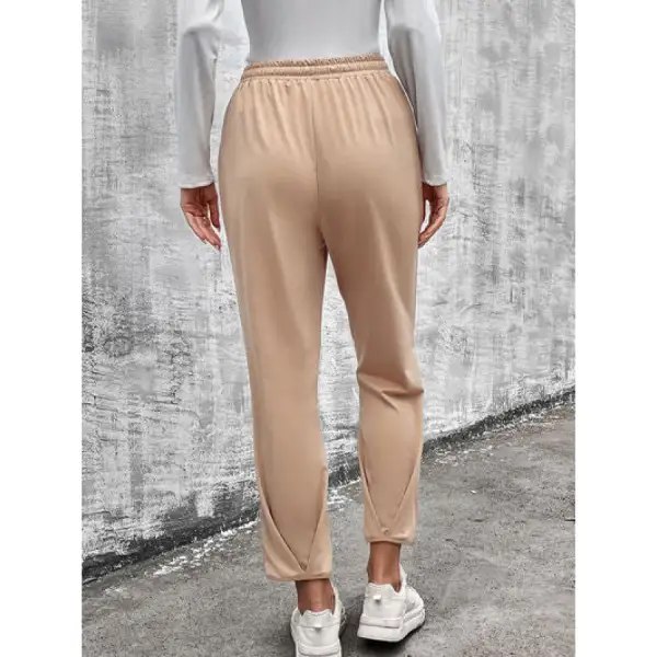 Casual Drawstring Straight Pants with Pockets