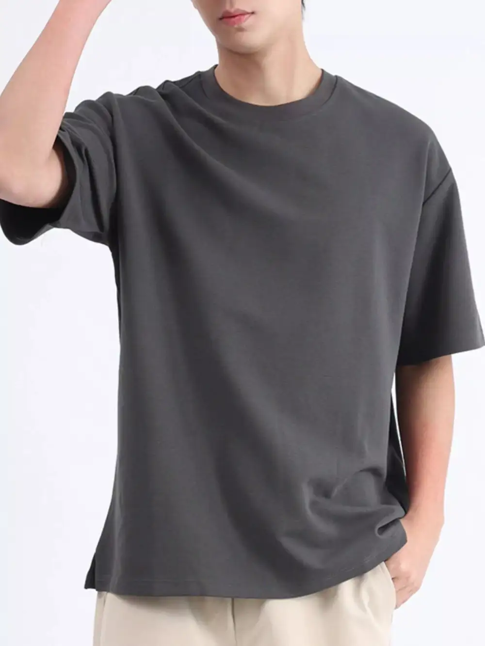 Men’s Plus Size Solid Crewneck T-Shirt