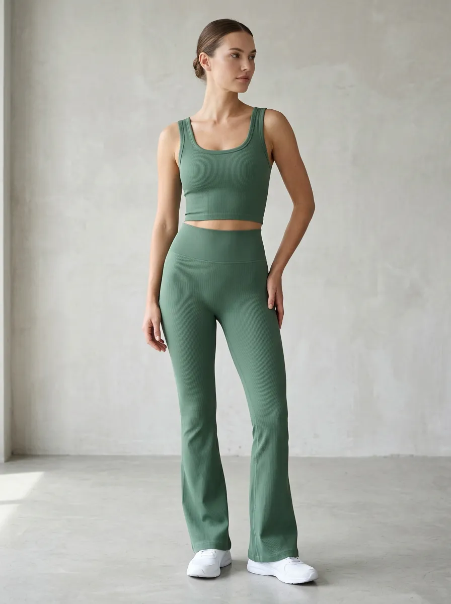 Active Coordinated Women's Tank Top Flare Pants Active Set