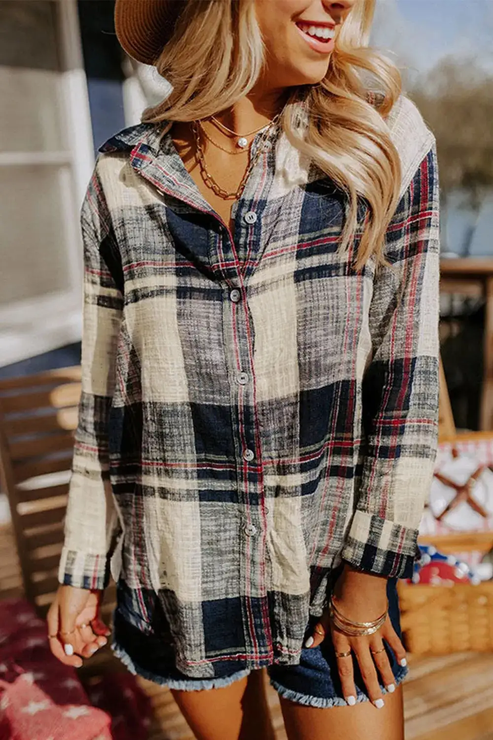 Classic Plaid Button Down Long Sleeve Shirt